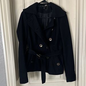 Women's Black Peacoat